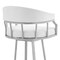 Armen Living Palmdale 30" Swivel White Faux Leather and Silver Metal Bar Stool 795044878165 - alternate 2